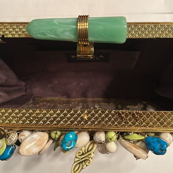 Ramla Brass Gold-tone Square Clutch/Handbag(NWT) - Picture 10 of 10